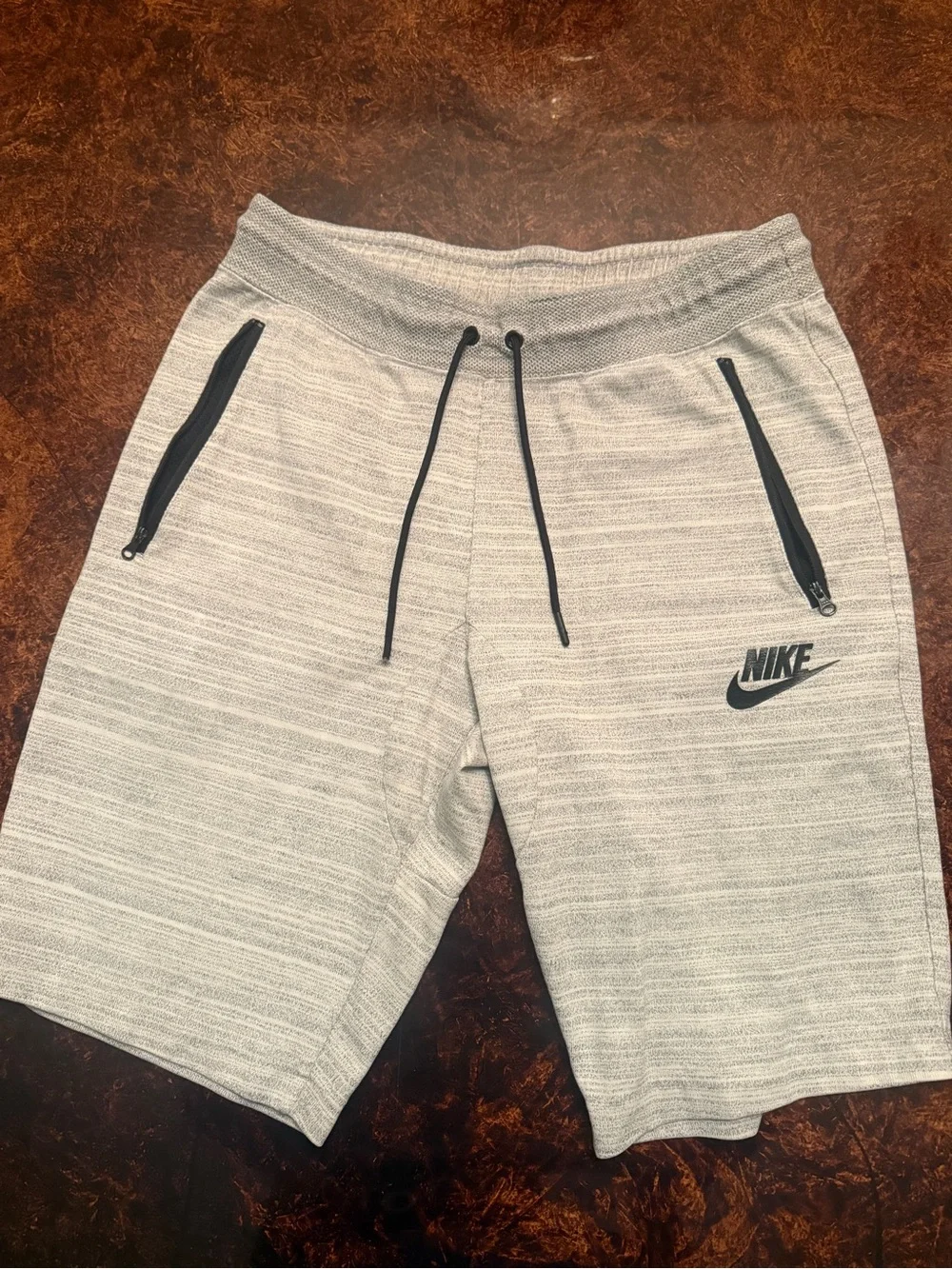 Nike tech mens Gray Athletic Shorts with Black Accents